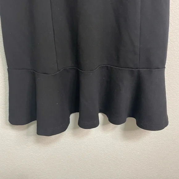 LOFT Black Fit & Flare Dress Women’s Size 8 Short Sleeve Scoop Back Work Office - Picture 5 of 9